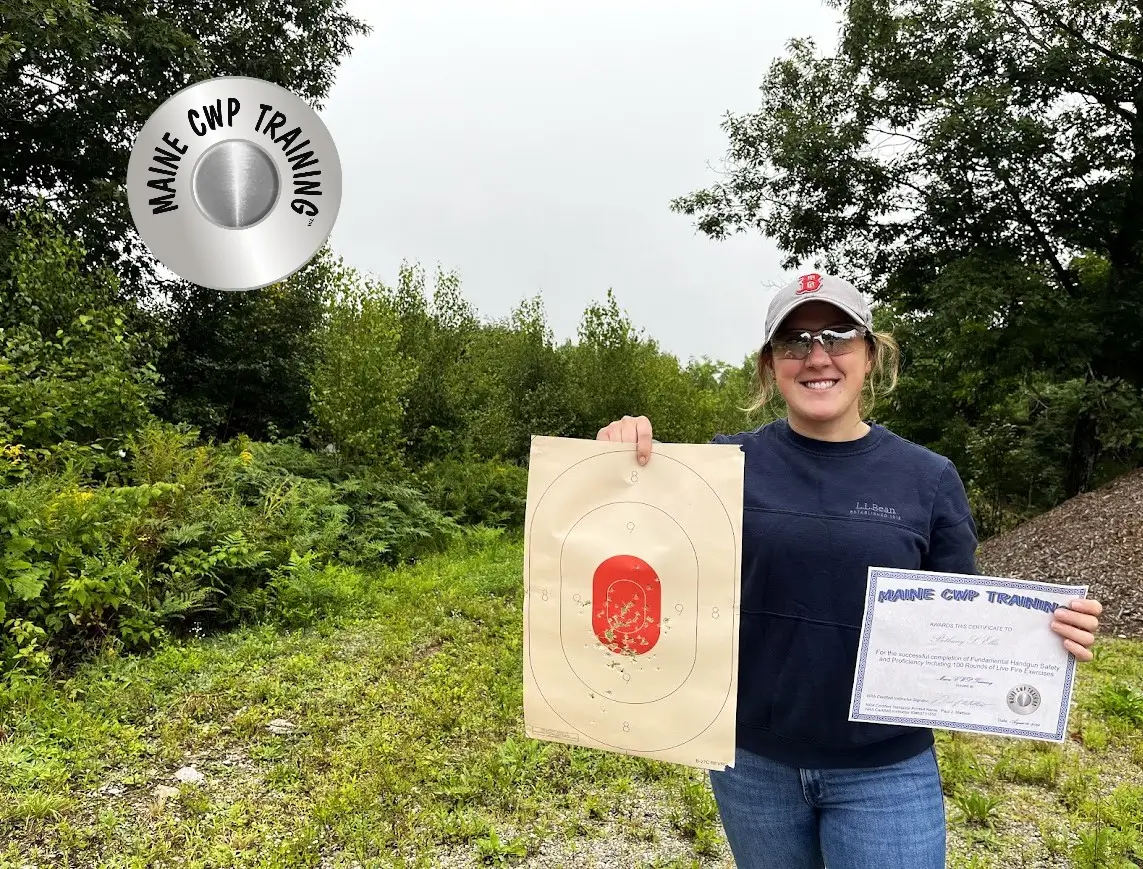 A woman holding an award and a bag